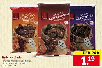 Aanbiedingen Sintchocolade pure en melkchocolade figuren - Favorina - Geldig van 23/11/2015 tot 29/11/2015 bij Lidl