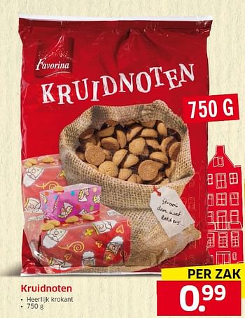 Aanbiedingen Kruidnoten heerlijk krokant - Favorina - Geldig van 23/11/2015 tot 29/11/2015 bij Lidl