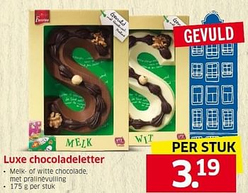 Aanbiedingen Luxe chocoladeletter - Favorina - Geldig van 23/11/2015 tot 29/11/2015 bij Lidl