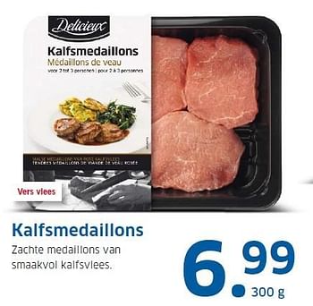 Aanbiedingen Kalfsmedaillons zachte medaillons van smaakvol kalfsvlees - Delicieux - Geldig van 23/11/2015 tot 29/11/2015 bij Lidl