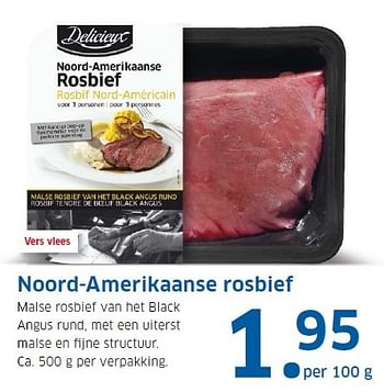 Aanbiedingen Noord-amerikaanse rosbief - Delicieux - Geldig van 23/11/2015 tot 29/11/2015 bij Lidl