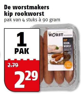 Aanbiedingen De worstmakers kip rookworst - De Worstenmakers - Geldig van 23/11/2015 tot 29/11/2015 bij Poiesz
