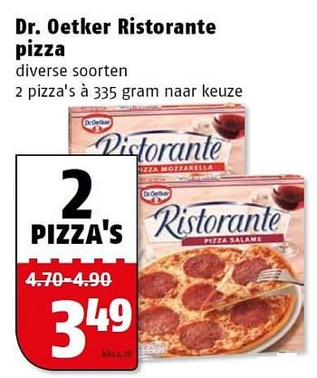 Aanbiedingen Dr. oetker ristorante pizza - Dr. Oetker - Geldig van 23/11/2015 tot 29/11/2015 bij Poiesz