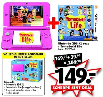 Aanbiedingen Nintendo 3ds xl roze + tomodachi life - Nintendo - Geldig van 21/11/2015 tot 06/12/2015 bij Bart Smit