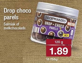 Aanbiedingen Drop choco parels salmiak of melkchocolade - Dropmakers - Geldig van 25/11/2015 tot 01/12/2015 bij Aldi