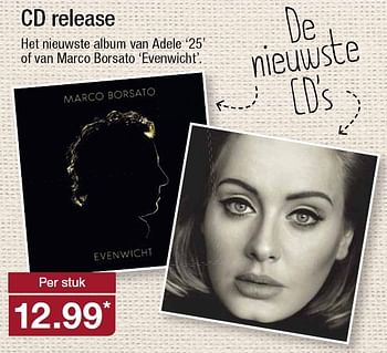 Aanbiedingen Cd release het nieuwste album van adele `25` - Huismerk - Aldi - Geldig van 25/11/2015 tot 01/12/2015 bij Aldi