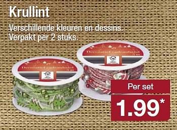 Aanbiedingen Krullint verschillende kleuren en dessins - Huismerk - Aldi - Geldig van 25/11/2015 tot 01/12/2015 bij Aldi