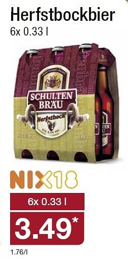 Aanbiedingen Herfstbockbier - Schulten Brau - Geldig van 25/11/2015 tot 01/12/2015 bij Aldi