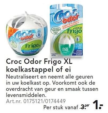 Aanbiedingen Croc odor frigo xl koelkastappel of ei - Croc Odor - Geldig van 23/11/2015 tot 06/12/2015 bij Blokker