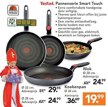 Aanbiedingen Tefal pannenserie smart touch - Tefal - Geldig van 23/11/2015 tot 06/12/2015 bij Blokker