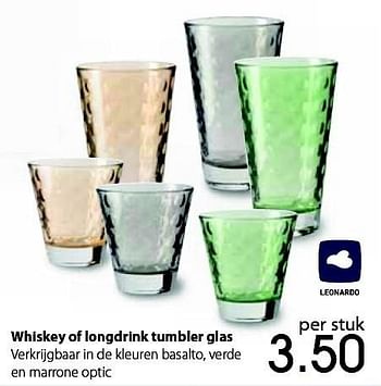 Aanbiedingen Whiskey of longdrink tumbler glas - Leonardo - Geldig van 26/11/2015 tot 20/12/2015 bij Multi Bazar