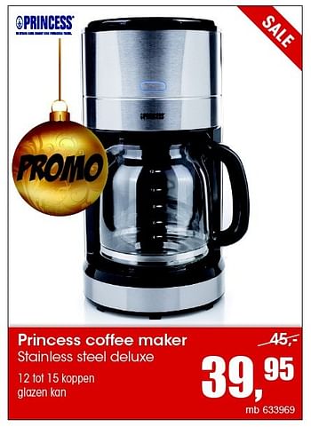 Aanbiedingen Princess coffee maker stainless steel deluxe - Princess - Geldig van 07/12/2015 tot 31/12/2015 bij Multi Bazar