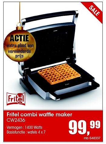 Aanbiedingen Fritel combi waffle maker cw2436 - Fritel - Geldig van 07/12/2015 tot 31/12/2015 bij Multi Bazar