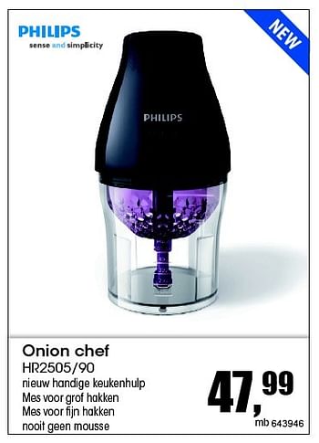 Aanbiedingen Onion chef hr2505-90 - Philips - Geldig van 07/12/2015 tot 31/12/2015 bij Multi Bazar
