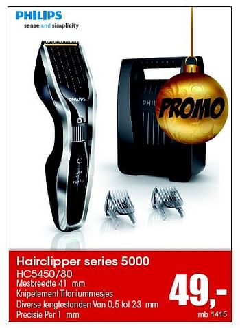 Aanbiedingen Philips hairclipper series 5000 hc5450-80 - Philips - Geldig van 07/12/2015 tot 31/12/2015 bij Multi Bazar