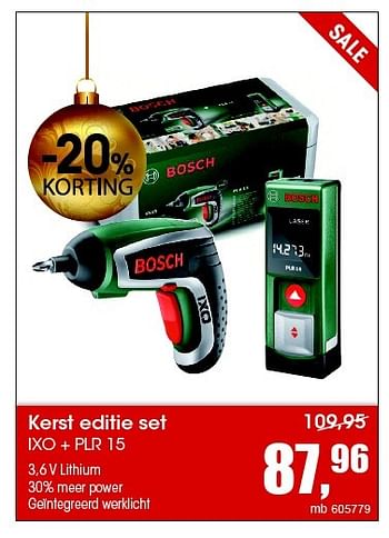 Aanbiedingen Bosch kerst editie set ixo + plr 15 - Bosch - Geldig van 07/12/2015 tot 31/12/2015 bij Multi Bazar