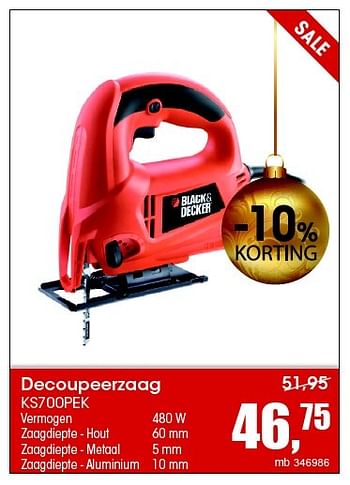 Aanbiedingen Black + decker decoupeerzaag ks700pek - Black &amp; Decker - Geldig van 07/12/2015 tot 31/12/2015 bij Multi Bazar