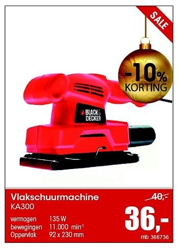 Aanbiedingen Black + decker vlakschuurmachine ka300 - Black &amp; Decker - Geldig van 07/12/2015 tot 31/12/2015 bij Multi Bazar