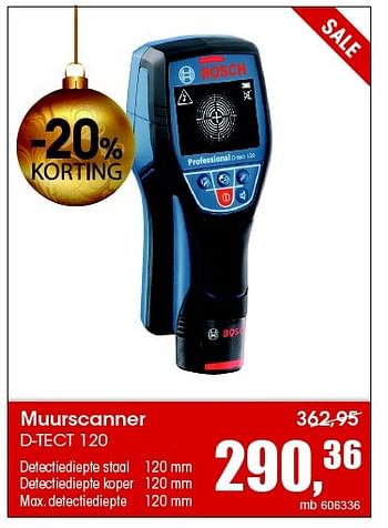 Aanbiedingen Bosch muurscanner d-tect 120 - Bosch - Geldig van 07/12/2015 tot 31/12/2015 bij Multi Bazar