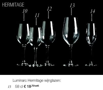 Aanbiedingen Luminarc hermitage wijnglazen - Luminarc - Geldig van 30/11/2015 tot 06/01/2016 bij Supra Bazar
