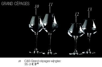 Aanbiedingen C+s grand cépages wijnglas - Chef&amp;Sommelier - Geldig van 30/11/2015 tot 06/01/2016 bij Supra Bazar