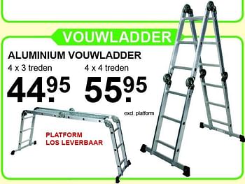 Aanbiedingen Aluminium vouwladder - Huismerk - Van Cranenbroek - Geldig van 22/11/2015 tot 13/12/2015 bij Van Cranenbroek