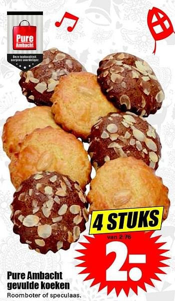 Aanbiedingen Pure ambacht gevulde koeken - Huismerk - Dirk - Geldig van 29/11/2015 tot 05/12/2015 bij Lekker Doen