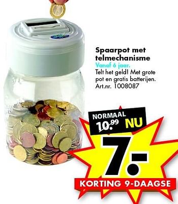 Aanbiedingen Spaarpot met telmechanisme - Huismerk - Bart Smit - Geldig van 28/11/2015 tot 06/12/2015 bij Bart Smit