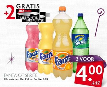 Aanbiedingen Fanta of sprite - Fanta - Geldig van 29/11/2015 tot 05/12/2015 bij Deka Markt