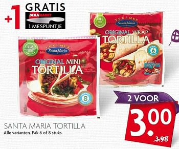 Aanbiedingen Santa maria tortilla - Santa Maria - Geldig van 29/11/2015 tot 05/12/2015 bij Deka Markt