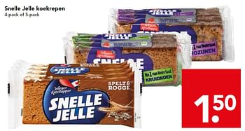 Aanbiedingen Snelle jelle koekrepen 4-pack of 5-pack - Snelle Jelle - Geldig van 29/11/2015 tot 05/12/2015 bij Deen Supermarkten
