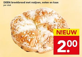 Aanbiedingen Deen breekbrood met rozijnen, noten en kaas - Huismerk deen supermarkt - Geldig van 29/11/2015 tot 05/12/2015 bij Deen Supermarkten