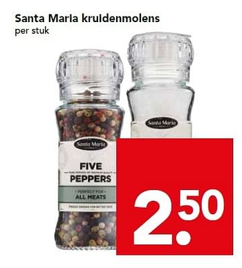 Aanbiedingen Santa maria kruidenmolens - Santa Maria - Geldig van 29/11/2015 tot 05/12/2015 bij Deen Supermarkten