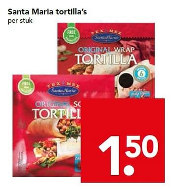Aanbiedingen Santa maria tortilla`s - Santa Maria - Geldig van 29/11/2015 tot 05/12/2015 bij Deen Supermarkten
