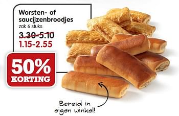 Aanbiedingen Worsten of saucijzenbroodjes - Huismerk - Em-té - Geldig van 29/11/2015 tot 05/12/2015 bij Em-té