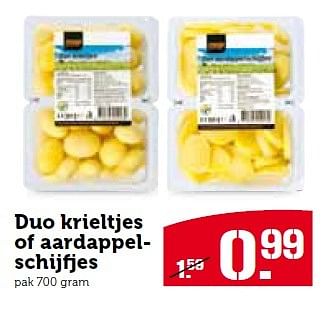 Aanbiedingen Duo krieltjes of aardappelschijfjes - Huismerk - Coop - Geldig van 30/11/2015 tot 06/12/2015 bij Coop