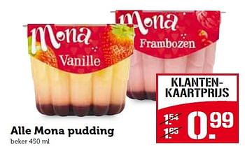 Aanbiedingen Alle mona pudding - Mona - Geldig van 30/11/2015 tot 06/12/2015 bij Coop