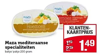 Aanbiedingen Maza mediteraanse specialiteiten houmous - Maza - Geldig van 30/11/2015 tot 06/12/2015 bij Coop