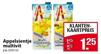 Aanbiedingen Appelsientje multivit - Appelsientje - Geldig van 30/11/2015 tot 06/12/2015 bij Coop