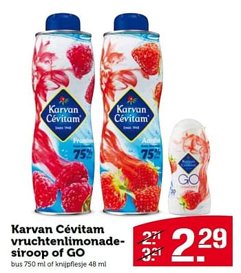 Aanbiedingen Karvan cévitam vruchtenlimonadesiroop of go - Karvan Cévitam - Geldig van 30/11/2015 tot 06/12/2015 bij Coop