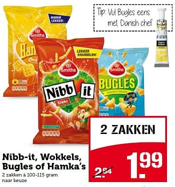 Aanbiedingen Nibb-it, wokkels, bugles of hamka`s - Smiths - Geldig van 30/11/2015 tot 06/12/2015 bij Coop