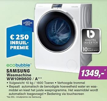 Aanbiedingen Samsung wasmachine ww10h9600 - a+++ - Samsung - Geldig van 23/11/2015 tot 06/12/2015 bij ElectronicPartner