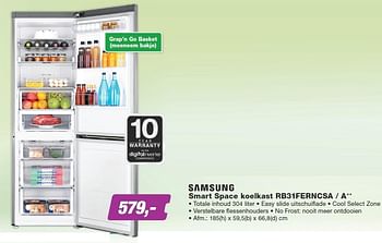 Aanbiedingen Samsung smart space koelkast rb31ferncsa - a++ - Samsung - Geldig van 23/11/2015 tot 06/12/2015 bij ElectronicPartner