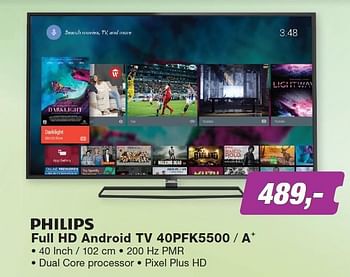 Aanbiedingen Philips full hd android tv 40pfk5500 - a+ - Philips - Geldig van 23/11/2015 tot 06/12/2015 bij ElectronicPartner