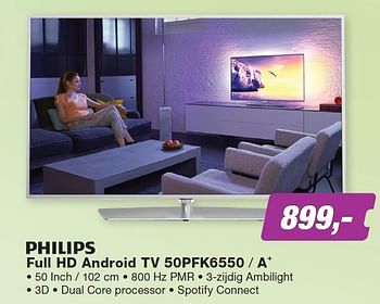Aanbiedingen Philips full hd android tv 50pfk6550 - a+ - Philips - Geldig van 23/11/2015 tot 06/12/2015 bij ElectronicPartner