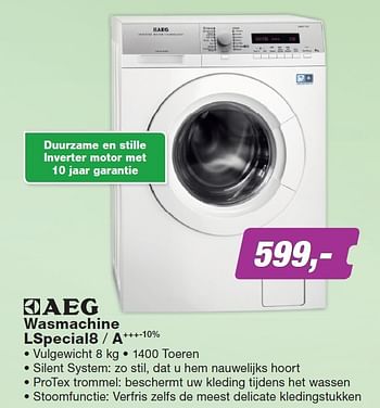 Aanbiedingen Aeg wasmachine lspecial8 - a+++-10% - AEG - Geldig van 23/11/2015 tot 06/12/2015 bij ElectronicPartner