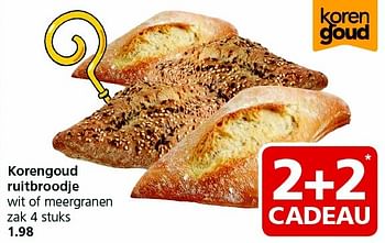 Aanbiedingen Korengoud ruitbroodje wit of meergranen - Korengoud - Geldig van 30/11/2015 tot 06/12/2015 bij Jan Linders