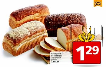 Aanbiedingen Korengoud boerenbrood - Korengoud - Geldig van 30/11/2015 tot 06/12/2015 bij Jan Linders