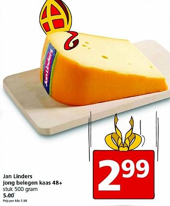 Aanbiedingen Jan linders jong belegen kaas 48+ - Huismerk - Jan Linders - Geldig van 30/11/2015 tot 06/12/2015 bij Jan Linders