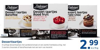 Aanbiedingen Desserttaartjes - Delicieux - Geldig van 30/11/2015 tot 06/12/2015 bij Lidl